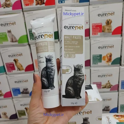 خمیر مالت مخصوص گربه با طعم گوشت گاو یوروپت ۱۰۰ گرم